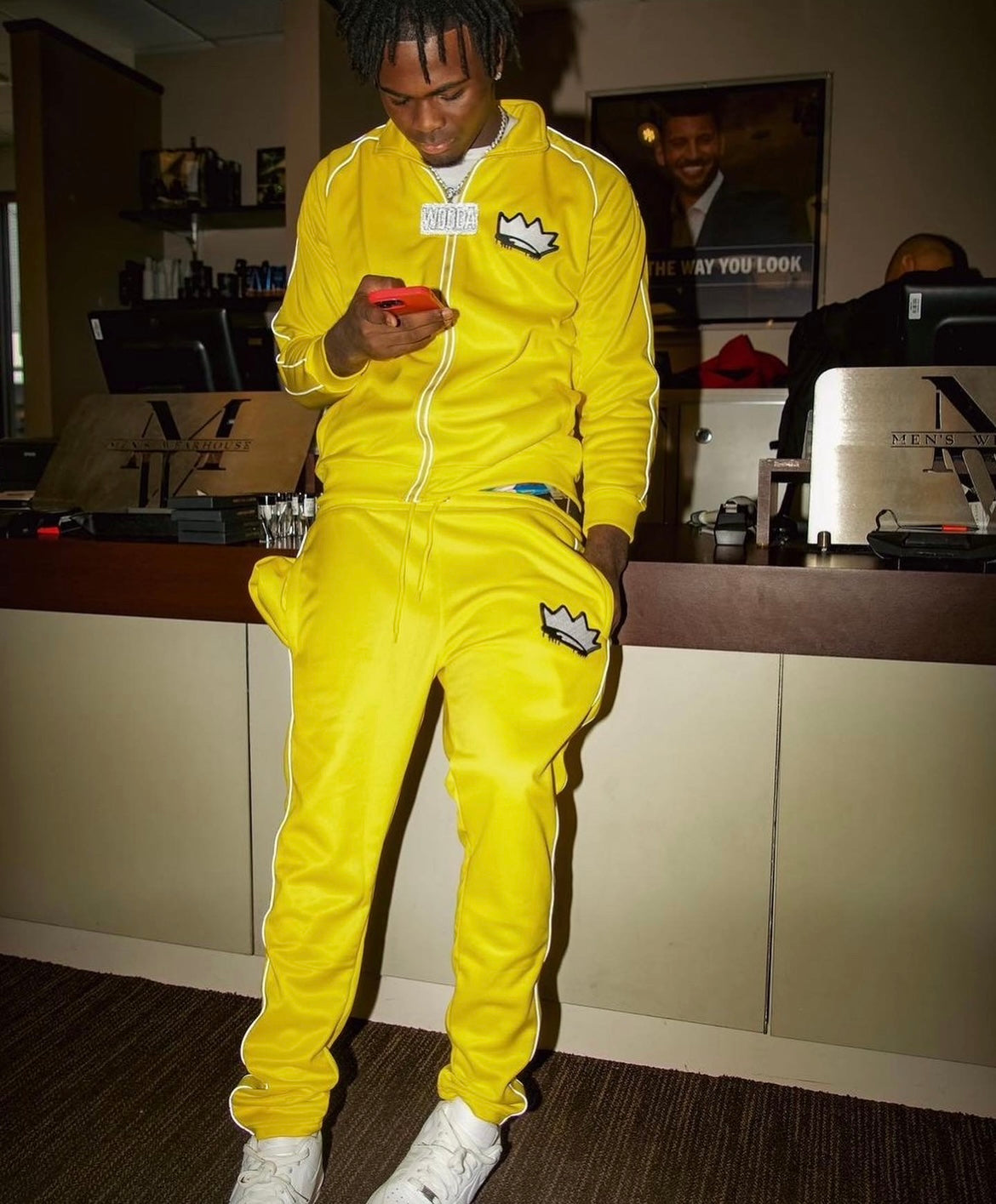 YELLOW REFLECTIVE TRACKSUIT – PCNY apparel