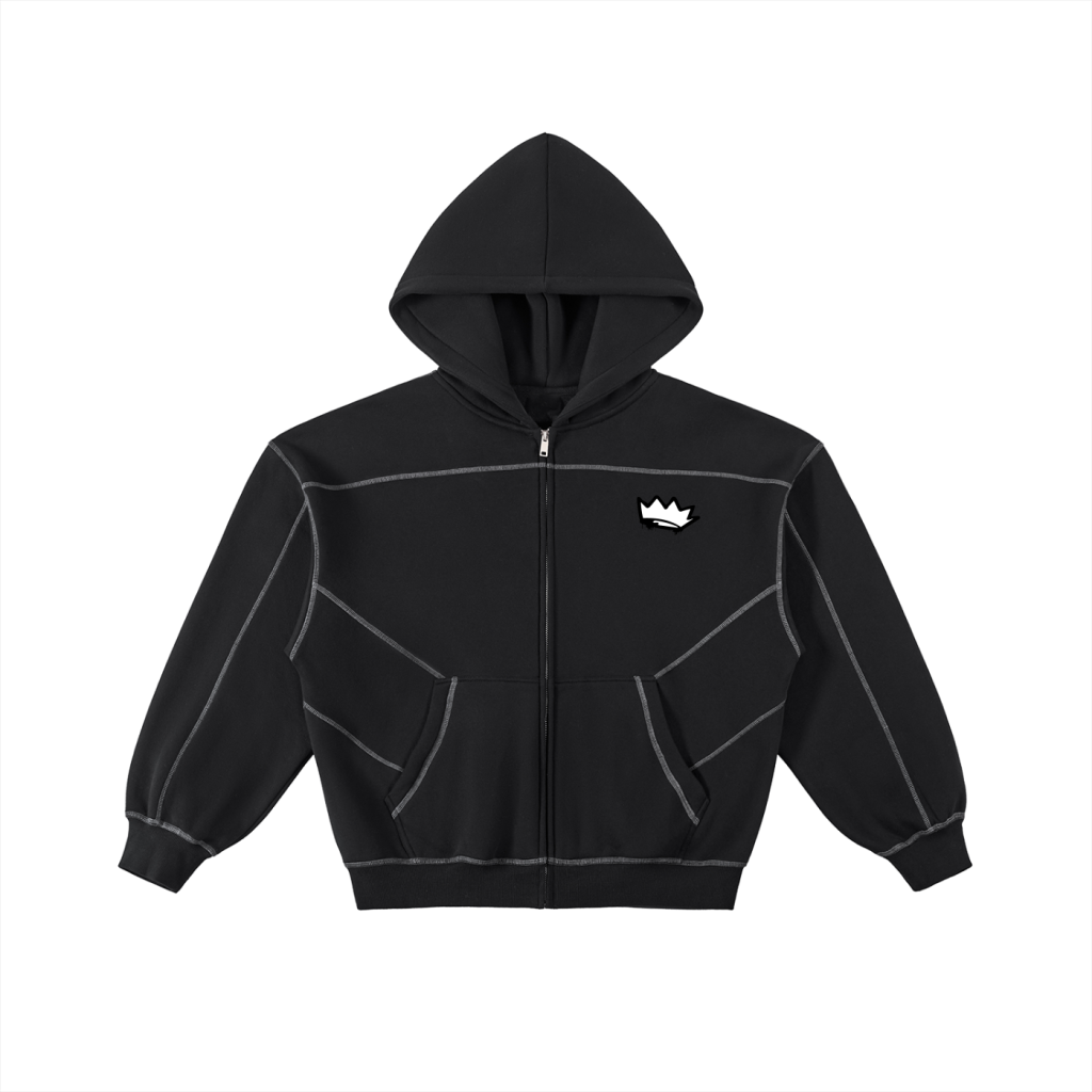 Pcny Stitched Boxy Fleece Zip Hoodie